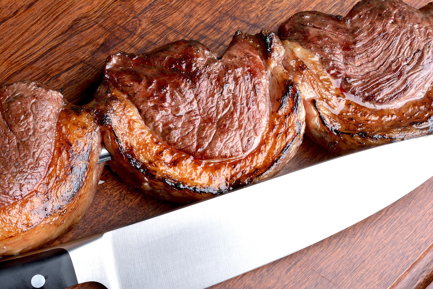 Picanha Meat, cooked on a skewer for a Brazilian Bbq